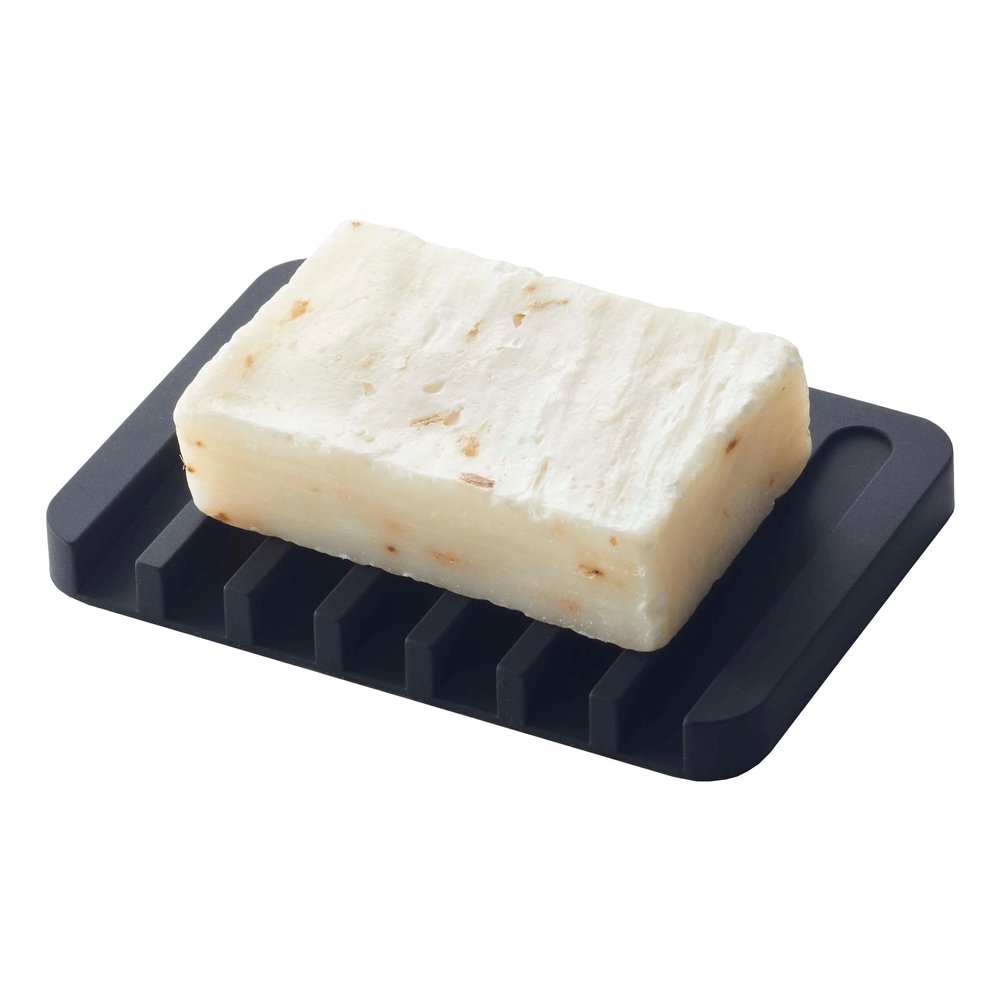 Yamazaki Home Flow Soap Tray - Silicone Holder Dish for Sink - Silicone