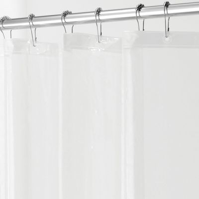 iDesign Waterproof PEVA Plastic Shower Curtain Liner for Use Alone or With Fabric Curtain, 72 x 72, Clear