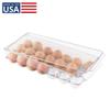 iDesign Clear Plastic Egg Holder for Fridge with Lid - 21 Egg Storage Container Organizer Bin view 2