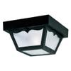 Westinghouse Lighting 6682200 Traditional One-Light Outdoor Flush-Mount Fixture, Black Finish on Polypropylene, Frosted Glass Panels view 1