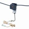 Leviton Pull Chain Switch, Single Pole On-Off; 1A-125V T, 3A-125V, 1A-250V; With Two 6 Inch Black Leads 18 Awg Awm Tew 105C 600V, Stripped 1/2 Inch, 10097-8, White view 1