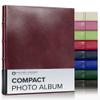 Gallery Leather Compact Photo Album for 4x6 Pictures, Holds 120 Photos, Premium Bonded Leather, 3-Ring Binder, Handcrafted, Made in USA, Acadia Burgundy - 9.25" x 8" view 1