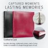 Gallery Leather Compact Photo Album for 4x6 Pictures, Holds 120 Photos, Premium Bonded Leather, 3-Ring Binder, Handcrafted, Made in USA, Acadia Burgundy - 9.25" x 8" view 3