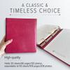 Gallery Leather Compact Photo Album for 4x6 Pictures, Holds 120 Photos, Premium Bonded Leather, 3-Ring Binder, Handcrafted, Made in USA, Acadia Burgundy - 9.25" x 8" view 4