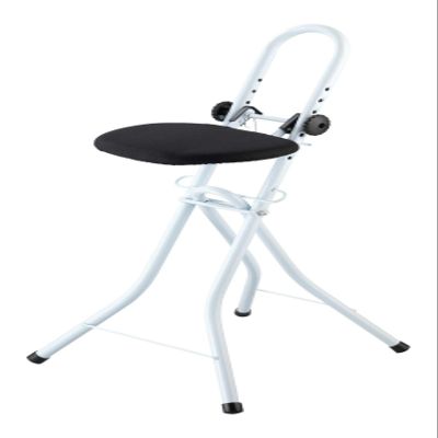 WENKO Standing Chair for Ironing, Adjustable Stool, Standing Desk Stool, Foldable High Seat Office Chair, Tall Chair for Standing Desk, 18.5 x 36 x 17.7 inch, White/Black
