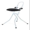 WENKO Standing Chair for Ironing, Adjustable Stool, Standing Desk Stool, Foldable High Seat Office Chair, Tall Chair for Standing Desk, 18.5 x 36 x 17.7 inch, White/Black view 1