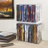 STORi Stackable Clear Plastic DVD Organizer with Rubber Feet | Rectangular Holder Perfect for Theater Room | Holds up to 14 Standard DVD Cases | Made in USA view 3