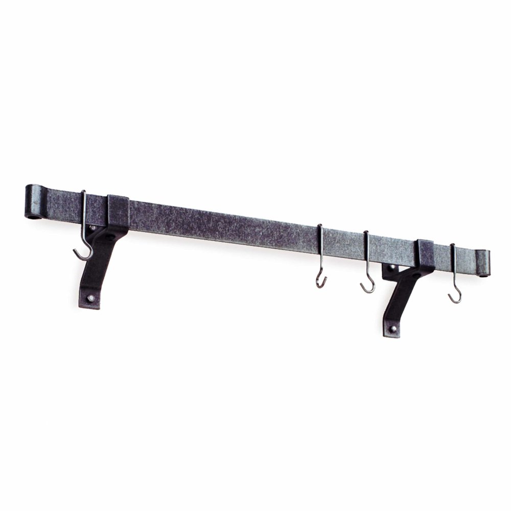 Enclume Premier 72" Rolled End bar Only, Hammered Steel - Use with Wall Brackets or Captain Hooks