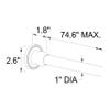 Ginger Canterbury Straight Shower Rod Brackets (1 pair) - 1539B/SN - Satin Nickel - Brackets only view 2