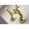 Kingston Brass KS213PB Victorian Two Handle Wall Mount Kitchen Faucet, 7-Inch, Polished Brass view 3