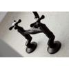 Kingston Brass KS213ORB Victorian Two Handle Wall Mount Kitchen Faucet, 7-Inch, Oil Rubbed Bronze view 3
