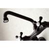 Kingston Brass KS213ORB Victorian Two Handle Wall Mount Kitchen Faucet, 7-Inch, Oil Rubbed Bronze view 4
