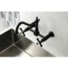 Kingston Brass KS1241AX Heritage Wall Mount Bridge Kitchen Faucet, Polished Chrome view 2