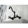 Kingston Brass KS1241AX Heritage Wall Mount Bridge Kitchen Faucet, Polished Chrome view 3