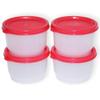 Tupperware Lunch Container Snack Cup Set of 4 Containers with Red Seals (4 ounces each) view 1