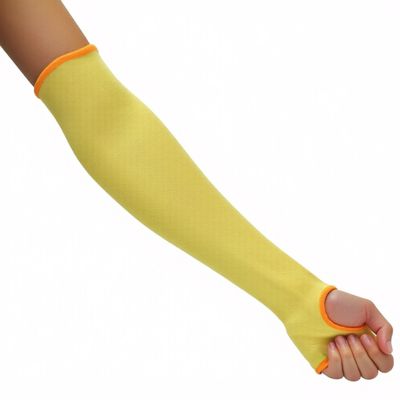 G & F 58123-6 100% Kevlar 18-Inch Cut Resistant Knit Sleeve with Thumb Hole, Yellow, Sold by 6-piece pack