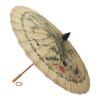NOVICA Bird and Flower Saa Paper and Bamboo Parasol 'Crane Morning' view 1