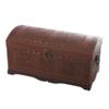 NOVICA Artisan Handmade Cedar Leather Chest Unique Traditional Tooled Covered Wood Brown Woodleather Peru Furniture Trunks Chests [16.25in H x 32in W x 15.75in D] ' Sun and Sky' view 1