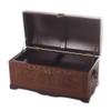 NOVICA Artisan Handmade Cedar Leather Chest Unique Traditional Tooled Covered Wood Brown Woodleather Peru Furniture Trunks Chests [16.25in H x 32in W x 15.75in D] ' Sun and Sky' view 4