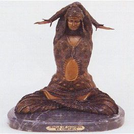 American Handcast Bronze Sculpture Statue Temple of Godness By Demetre Chiparus Regular Size