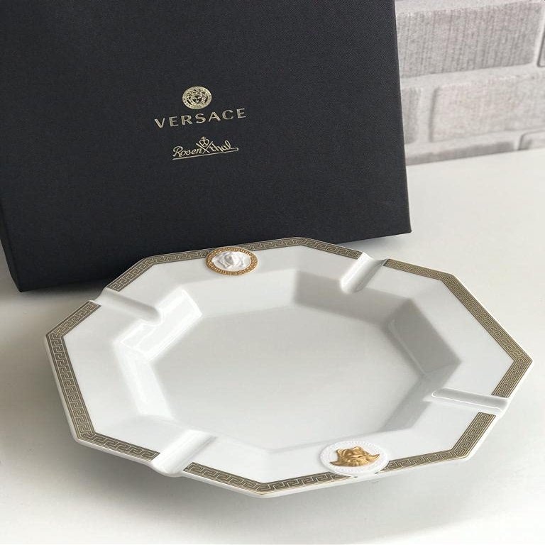 Versace by Rosenthal Gorgona Porcelain 9-1/2-Inch Cigar Ashtray