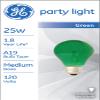 GE Incandescent Party Light Bulb, A19 Light Bulb, 25-Watts, Medium Base, Green Light Bulb, 1-Pack, Party Lights view 2