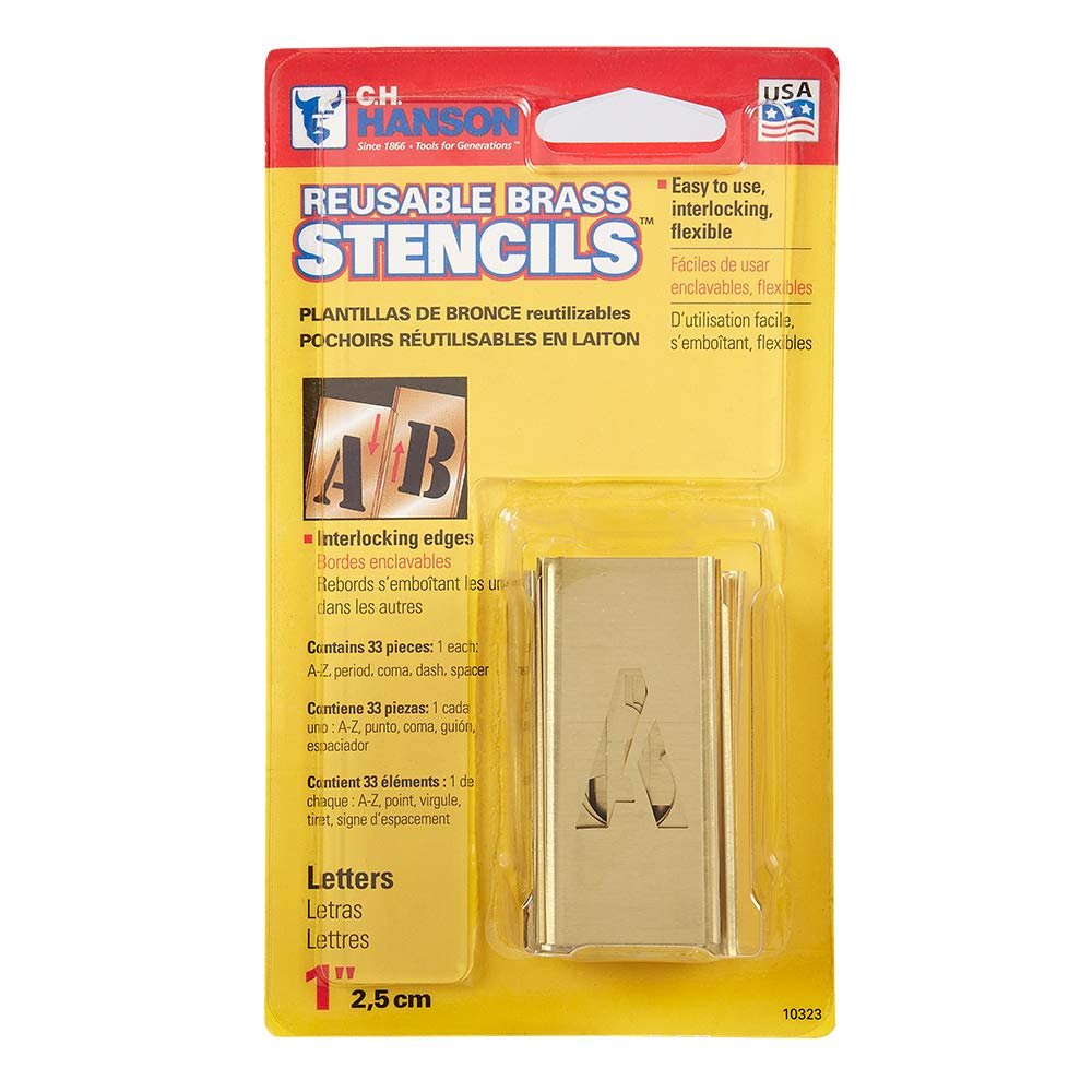 CH Hanson 10323 1" Stencil Letter Set 33 pc