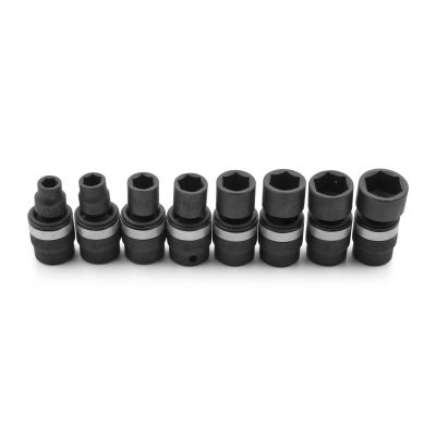 Genius Tools 8 Piece 1/2" Dr. SAE Swivel Impact Socket Set TG-408S