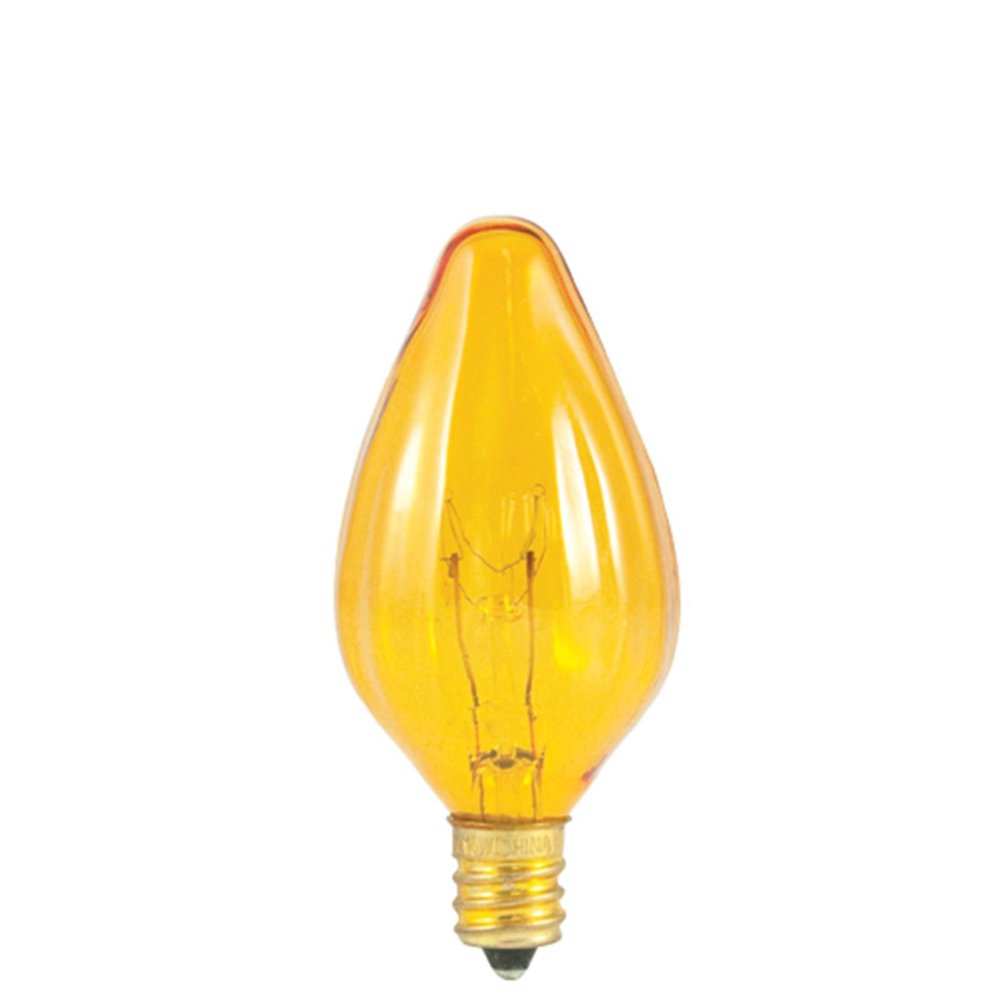 Bulbrite Incandescent F10 Candelabra Screw Base (E12) Light Bulb, 15 Watt, Amber