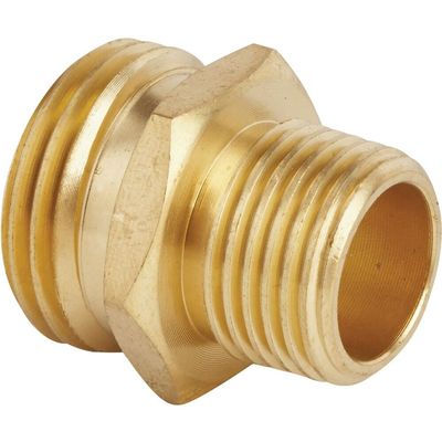 Best Garden 3/4 In. MHT x 1/2 In MPT Brass Non-Swivel Hose Connector - 1 Each