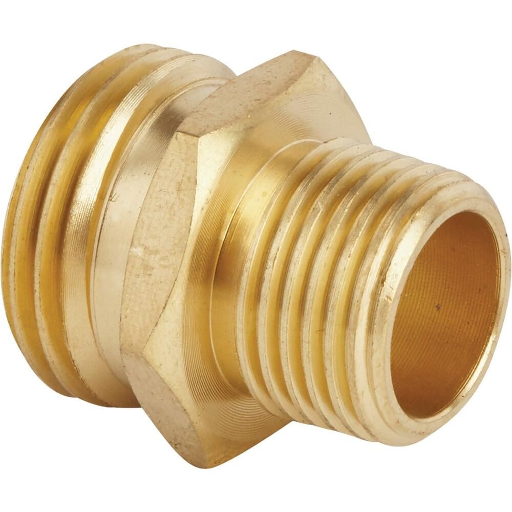 Best Garden 3/4 In. MHT x 1/2 In MPT Brass Non-Swivel Hose Connector - 1 Each