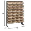 Quantum QPRS-107BL Single-Sided Display Sloped Pick Rack Kit for Warehouse Retail Store | 400 lbs Capacity | (32) QSB107 Blue Bins; (8) Shelves Configuration | 12"D x 36"W x 60"H, Gray, Carbon Steel view 2