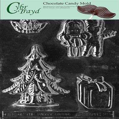 Cybrtrayd Life of the Party C028 Tree Assortment Chocolate Candy Mold in Sealed Protective Poly Bag Imprinted with Copyrighted Cybrtrayd Molding Instructions