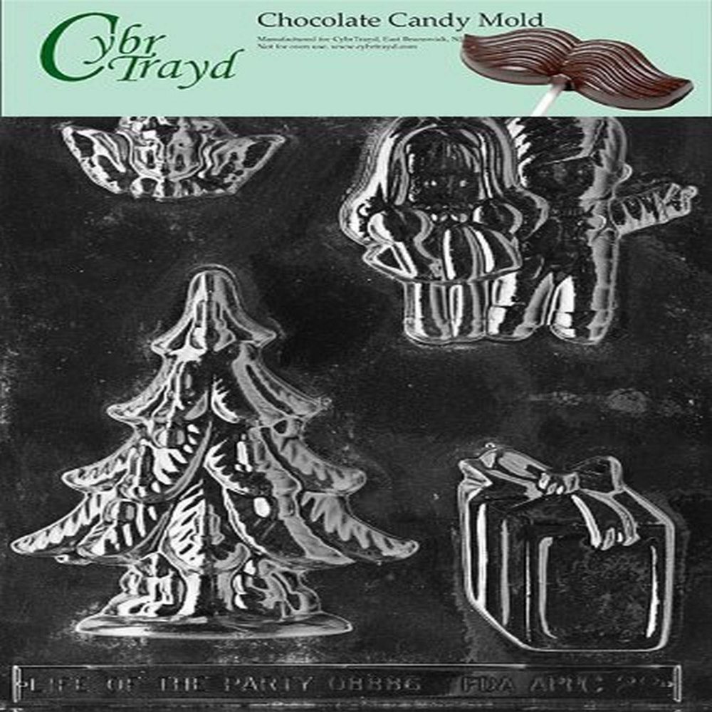 Cybrtrayd Life of the Party C028 Tree Assortment Chocolate Candy Mold in Sealed Protective Poly Bag Imprinted with Copyrighted Cybrtrayd Molding Instructions