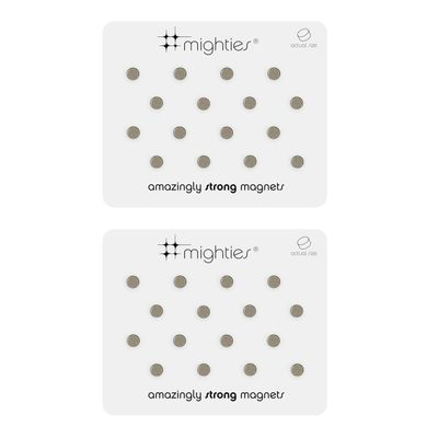 Three by Three Seattle Mini Mighties Magnets, Strong, Heavy Duty Magnets for Fridge, Dry Erase Whiteboards, and More in Home Offices, Cubicles, Schools (32 Pack, Chrome)