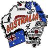 Australia Country Outline Refrigerator Magnet, Approximate Size 2 inch x 3 inch view 1