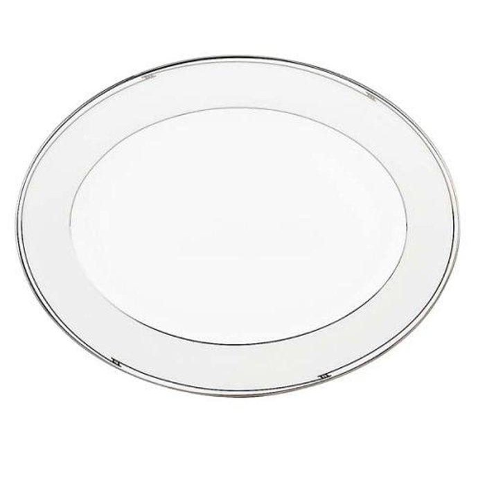 Lenox Tesoro Bone China Platinum Banded 13" Oval Platter