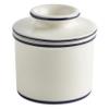 Butter Bell - The Original Butter Bell crock by L Tremain, a Countertop French Ceramic Butter Dish Keeper for Spreadable Butter, Le Bistro, White with Blue Trim view 1