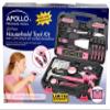 Apollo Tools 135 Piece Household Pink Hand Tools Set with Pivoting Dual-Angle 3.6 V Lithium-Ion Cordless Screwdriver - DT0773N1 view 4