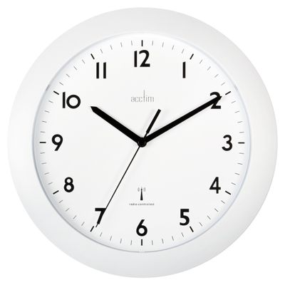 Acctim Cadiz RC Wall Clock 25.5cm White 74132, l x 25 cm w