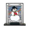 Meyda Tiffany 68340 Snowman Lighted Decorative Mini Tabletop Window, 9.5" Width x 10.5" Height view 1