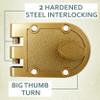 NU-SET 2120-3 Jimmy Proof Style Inter Locking Deadbolt Lock with Single Cylinder, Bronze view 4