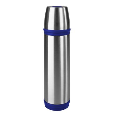 Emsa 502472 Captain Insulated Flask, Screw Cap, 350 ml, Stainless Steel/Blue