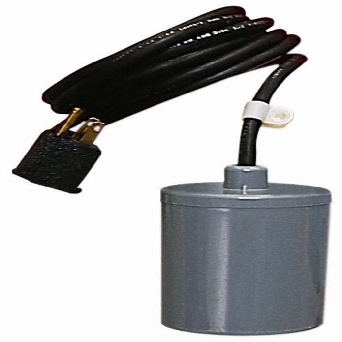 Little Giant RFSN-9 115-Volt, Maximum 13-Amp - 1/2 HP, Pump Down Piggyback Tethered Float Switch for Pond, Sump, Sewage or Effluent Systems, 15-Ft. Cord, Grey, 599117