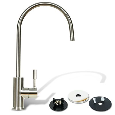 Aquaboon Non-Air Gap RO Faucet Brushed Nickel - Reverse Osmosis Faucet - Drinking Water Faucet for Kitchen Sink fits Water Filtration System - Filtered Water Faucet Stainless Steel - Beverage Faucet