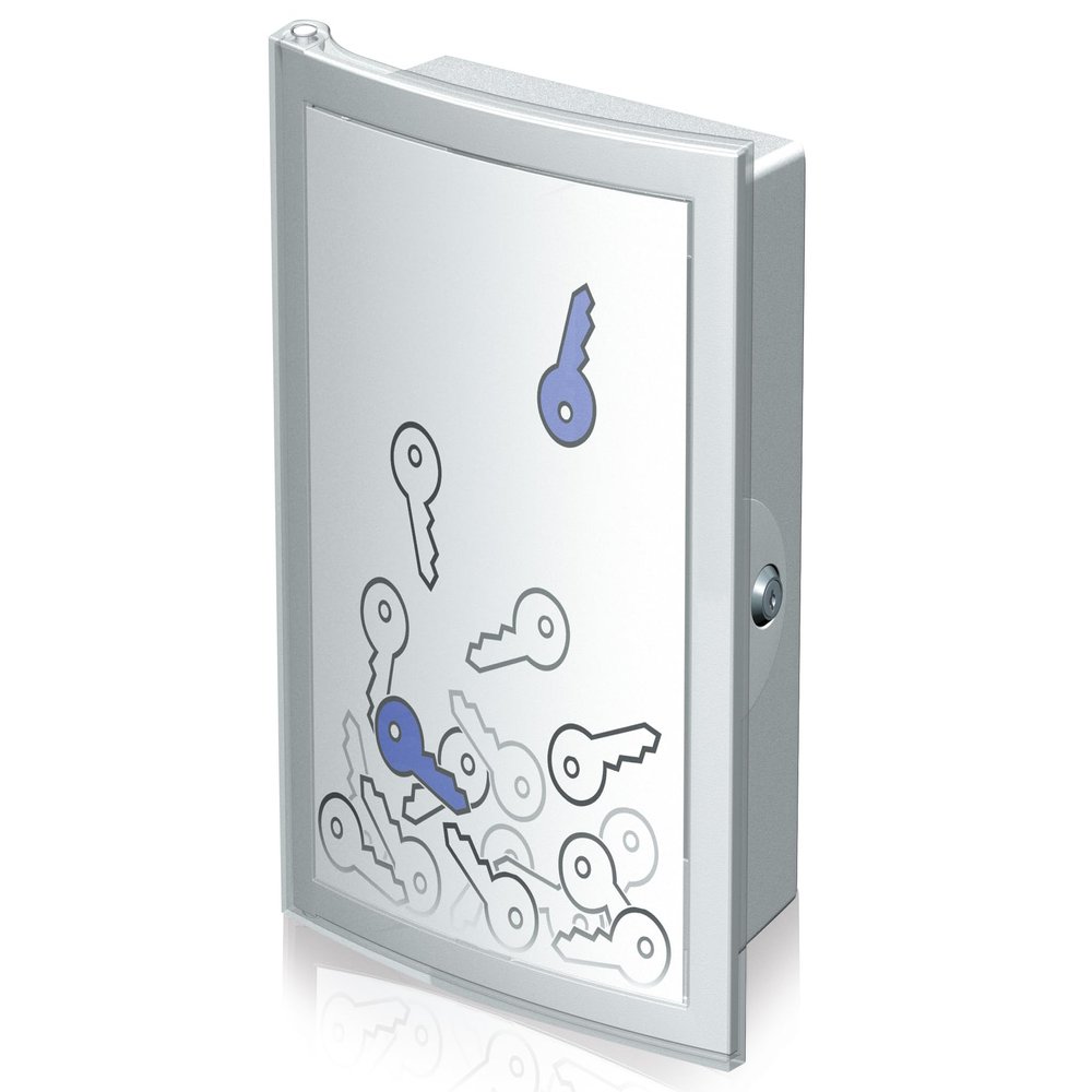 OFFICIONAL HAN 4023-11, Key Cabinet Index. Individual Design, Functional, Safe and Lockable, Large Capacity for 63 Keys, Light-Grey
