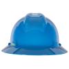 MSA 454732 V-Gard Full-Brim Hard Hat With Staz-on Pinlock Suspension | Polyethylene Shell, Superior Impact Protection, Self Adjusting Crown Straps - Standard Size in Blue view 3