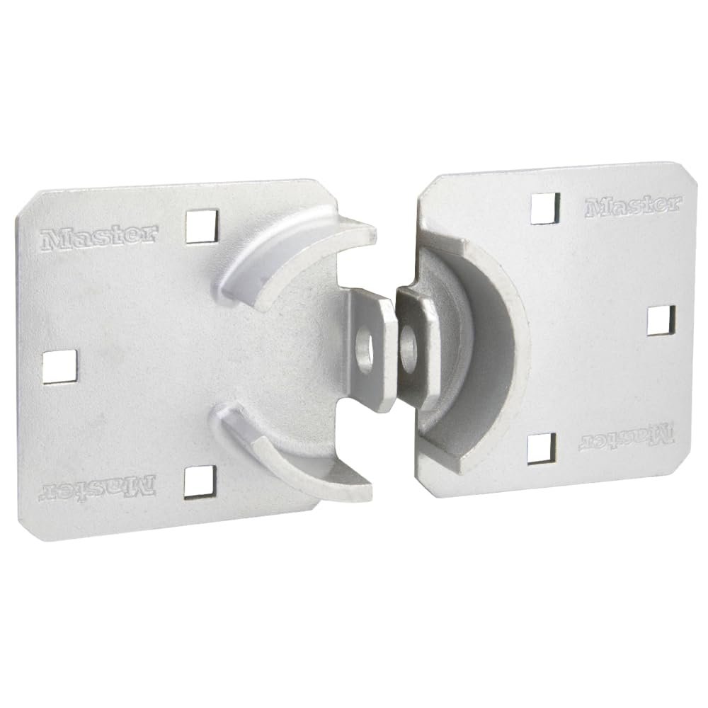 Master Lock Chrome Hasp Lock, Heavy Duty Hidden Shackle Lock and Hasp, Solid Steel Lock for Trucks, Trailers, or Vans, 9 Inches Wide, 770