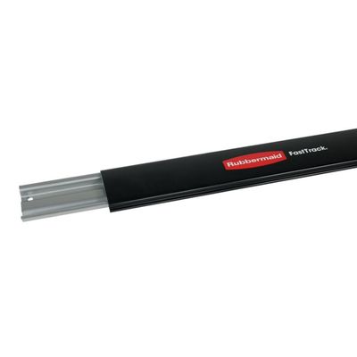 Rubbermaid FastTrack Wall Mounted Storage and Organization System Rail 48" Holds up to 1750 pounds Black Home/Garage Organization for Yard Tools/Sports Equipment/Ladders