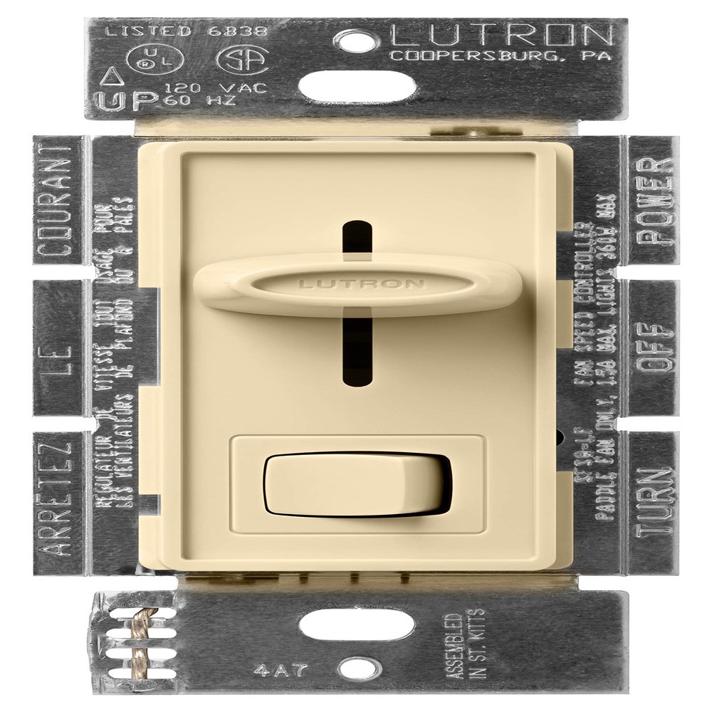 Lutron SFSQ-LF-IV Skylark Slide-to-Off Fan and Light Control, Ivory